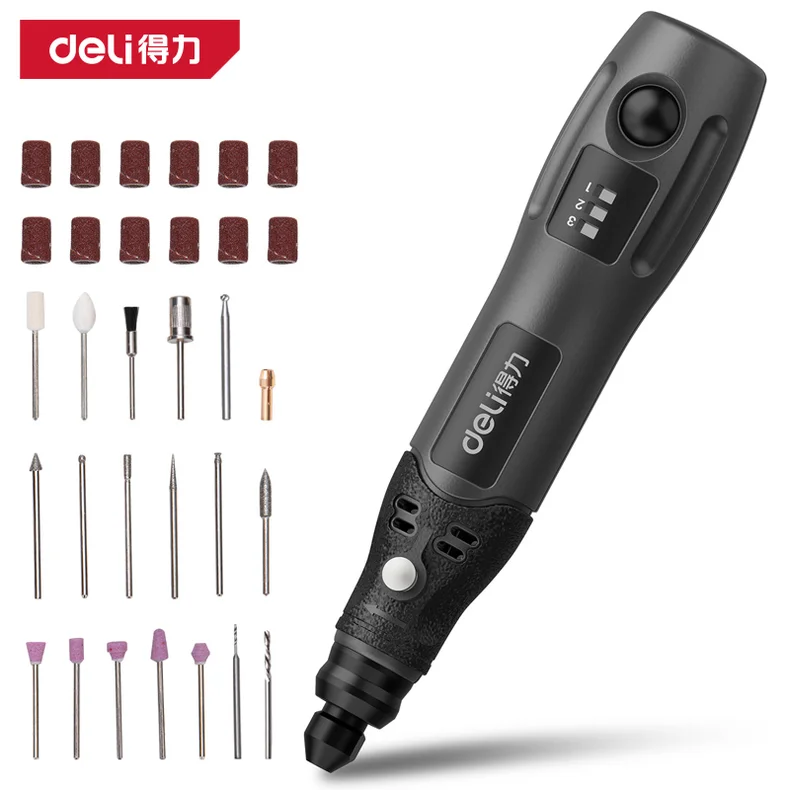 [DL6392] 得力工具锂电电磨套装4V700mAh(黑)(把)