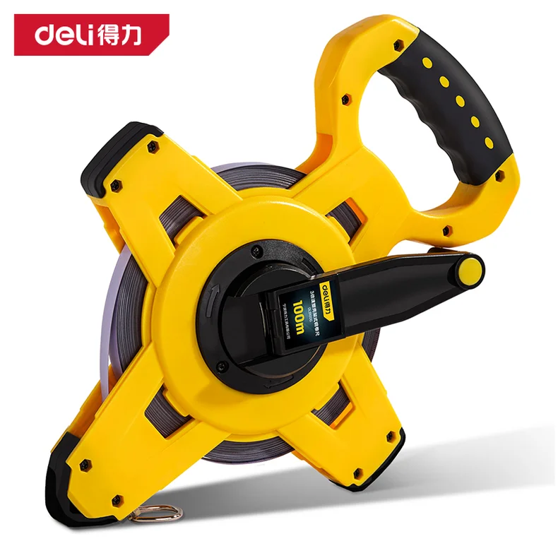 [DL9100G] 架式钢卷尺100mx12.5mm三倍速塑壳(黄)(把)