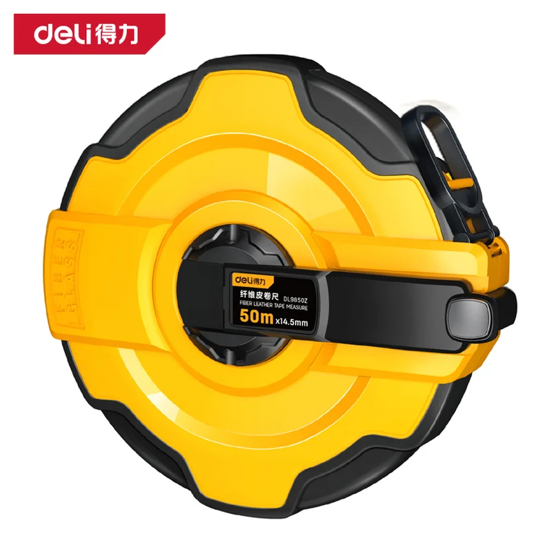 [DL9850Z] 盒式皮卷尺50mx14.5mm包胶(黄)(把)