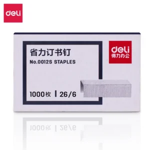 [WJ-0012S] 得力0012S省力订书钉(银灰)(1000枚/盒)