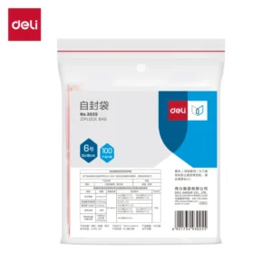 [WJ-3025] 得力3025自封袋(透明)-6号(100个/包)160ｘ120mm0.04mm