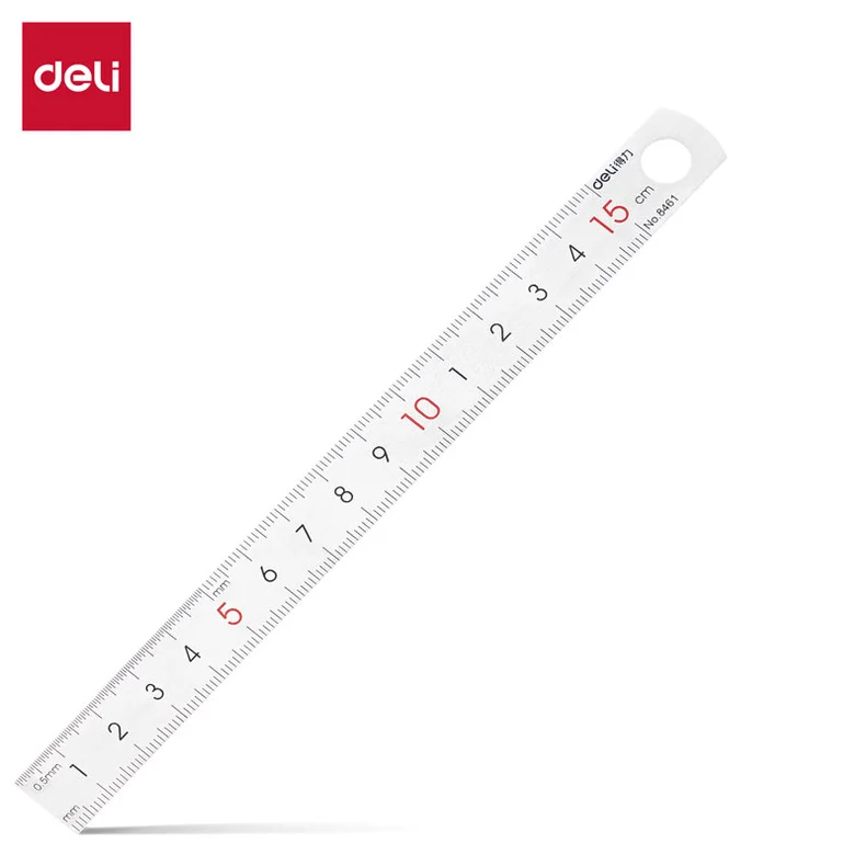 [WJ-8461] 得力8461钢直尺15cm(银色)(只)