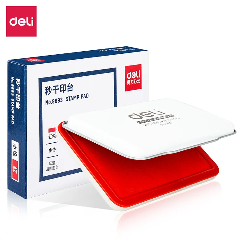 [WJ-9893] 得力9893秒干印台(红)(只)