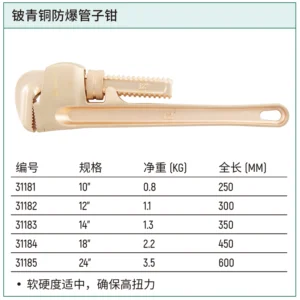 [31185] 铍青铜防爆管子钳24"