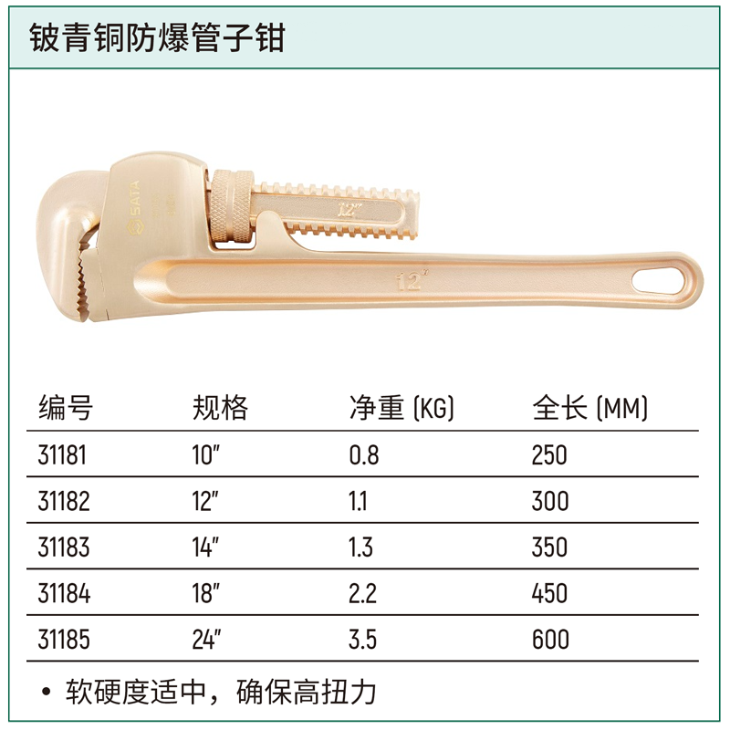 [31185] 铍青铜防爆管子钳24"
