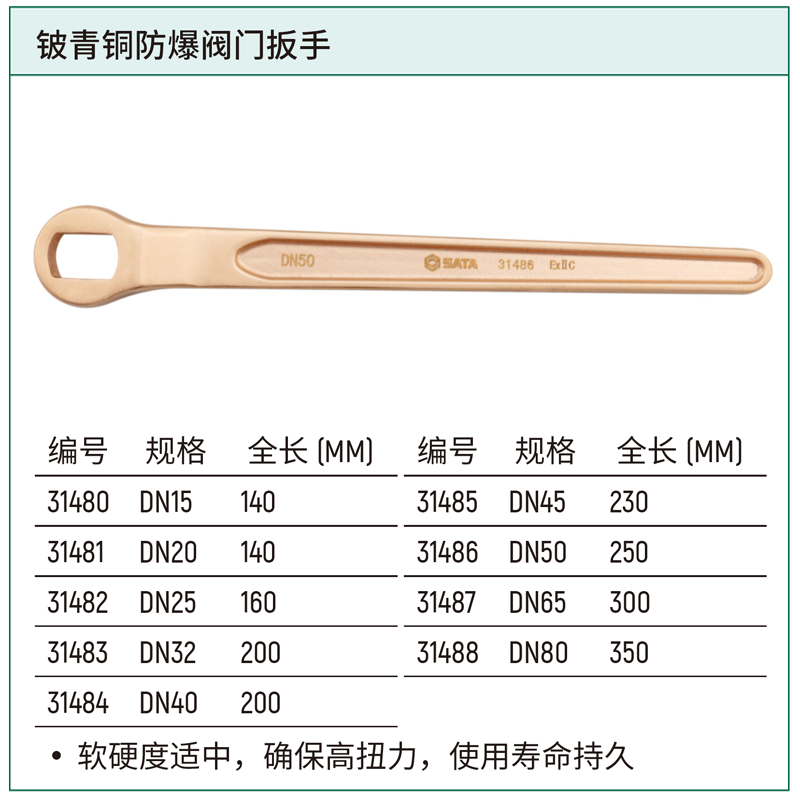 [31483] 铍青铜防爆阀门扳手DN32
