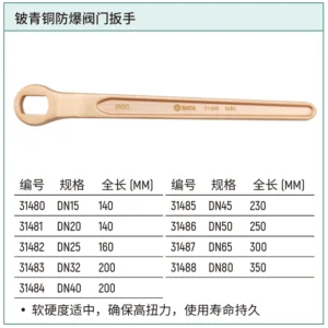 [31485] 铍青铜防爆阀门扳手DN45