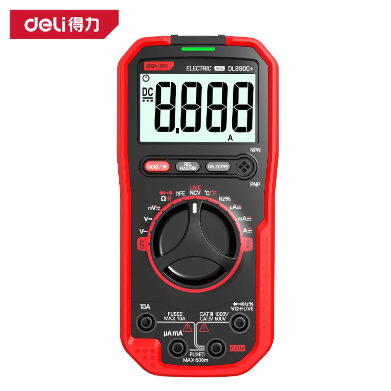 [DL890C+] 数字万用表5999位温度测试(红)(台)