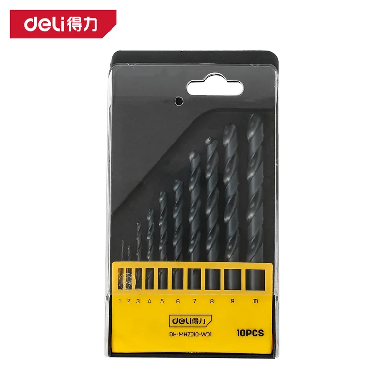 [DH-MHZ010-WD1] 麻花钻套装10件套1-10mm(黑)(盒)