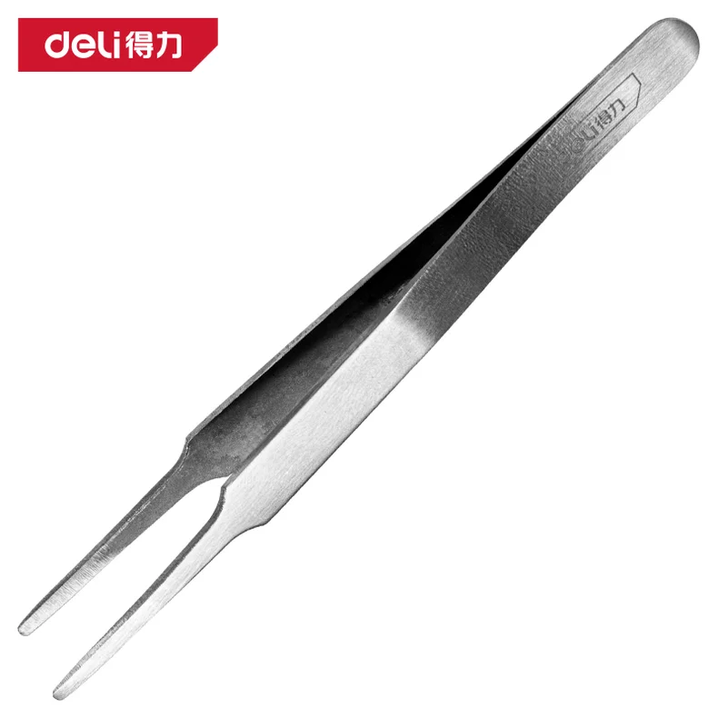 得力/deli 镊子120mm平头不锈钢(银)(支) DL396202