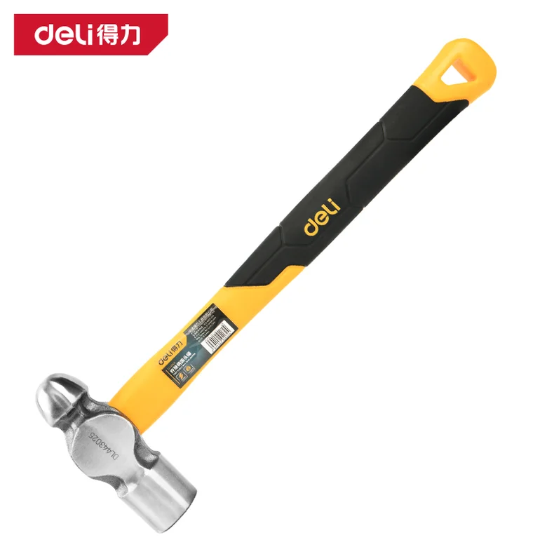 得力/deli 纤维柄圆头锤2.5lb(黄)(把) DL443025