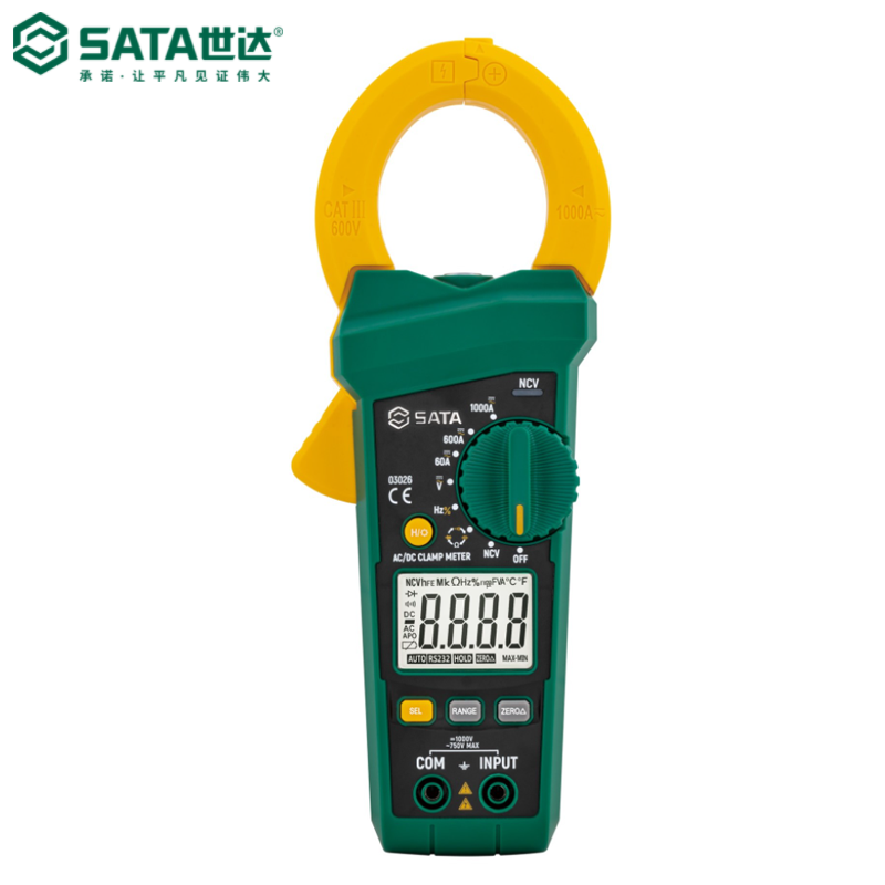 SATA/世达 大钳口交直流钳形万用表 03026