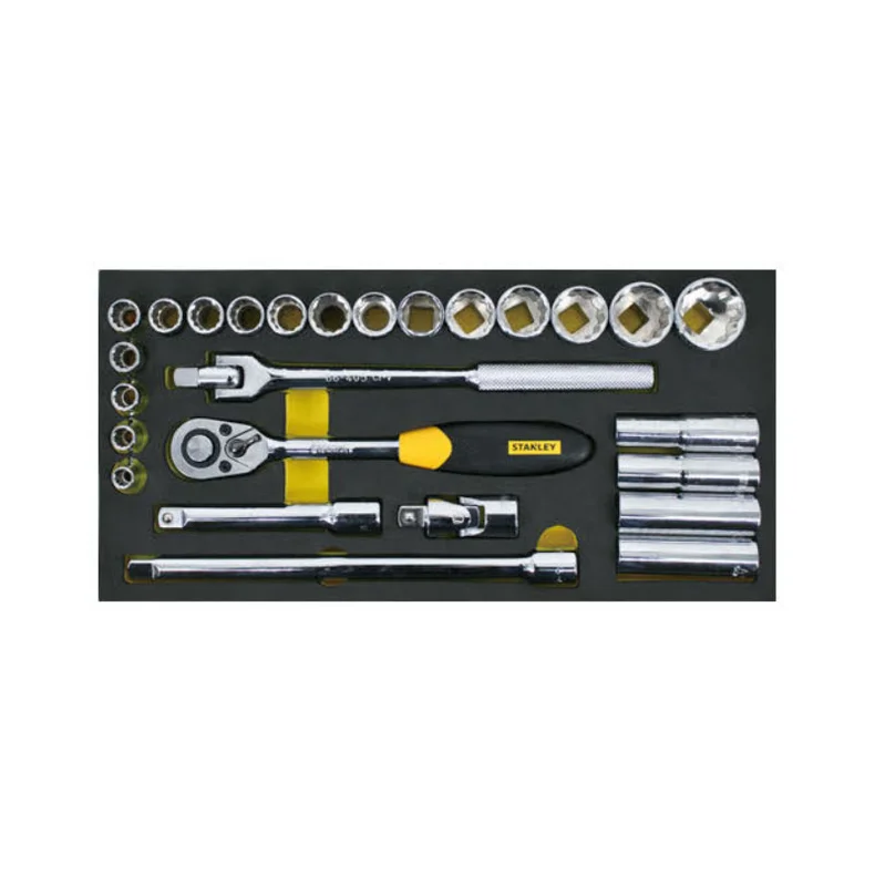 STANLEY/史丹利 EVA工具托组套-27件1/2"系列12角套筒 90-046-23