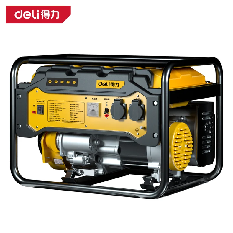得力/deli 汽油发电机5KW/手启动(黄)(台) DL-KFD65-W1