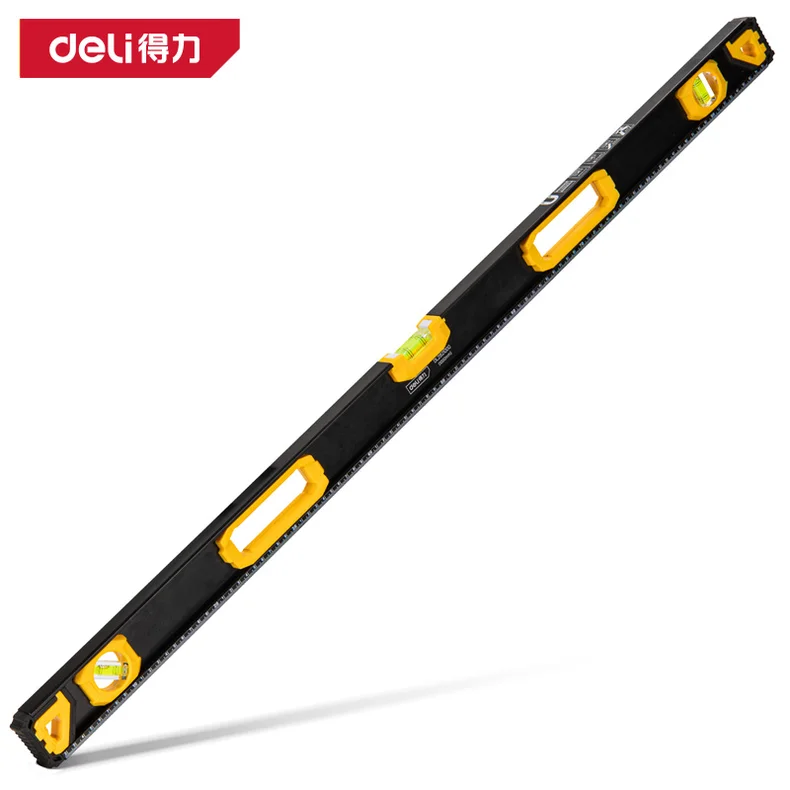 得力/deli 水平尺1000mm工字实心铝0.5mm/m(黄) DL2921000