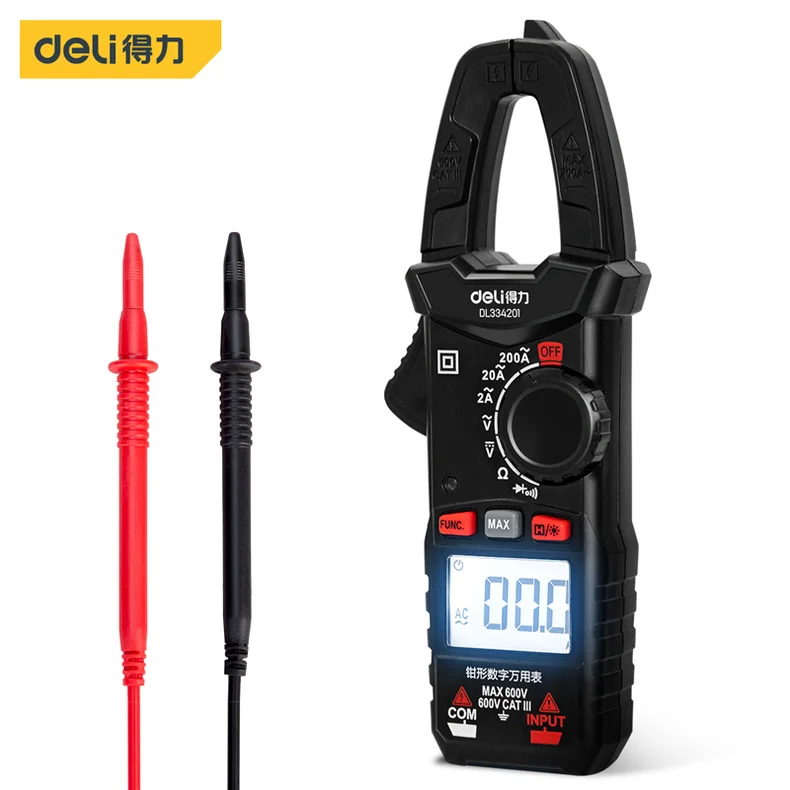 得力/deli 钳形数字万用表3 1/2位 CAT III 600V(退市) DL334201