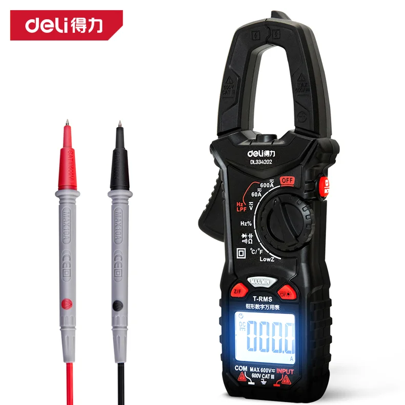 得力/deli 钳形万用表5999位交直流低通滤波(红)(台)(退市) DL334202