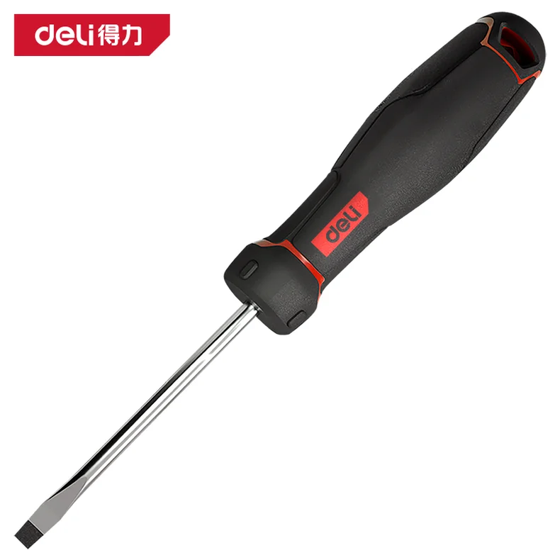 得力/deli 工业级一字螺丝批3x75mmS2(红)(把) DL3440