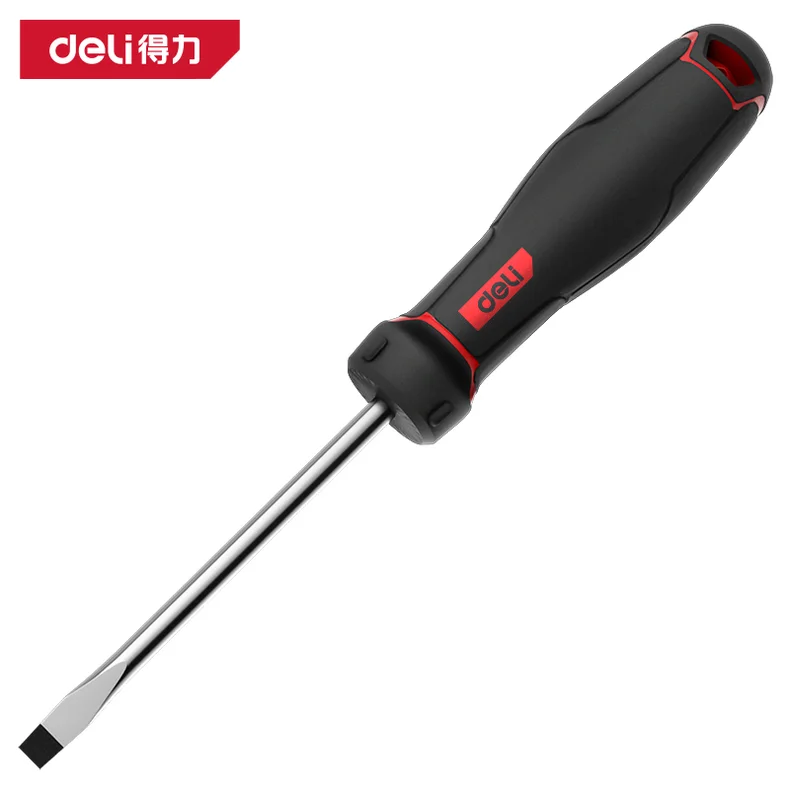 得力/deli 工业级一字螺丝批3x100mmS2(红)(把) DL3441