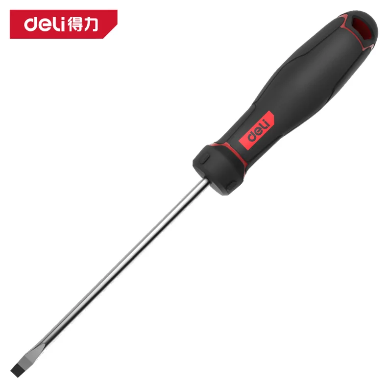 得力/deli 工业级一字螺丝批3x150mmS2(红)(把) DL3442