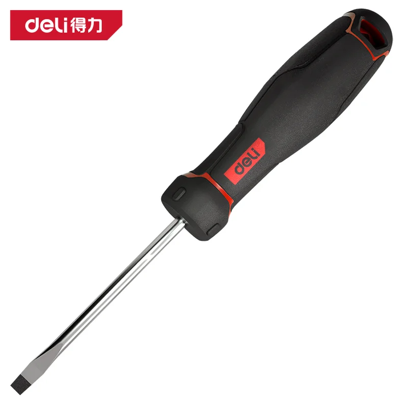 得力/deli 工业级一字螺丝批5x75mmS2(红)(把) DL3443