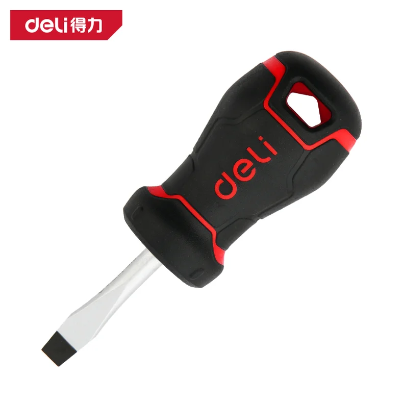 得力/deli 工业级一字螺丝批6x38mmS2(红)(把) DL3446