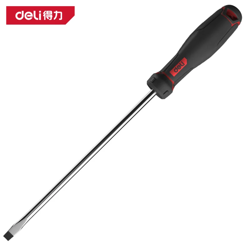 得力/deli 工业级一字螺丝批8x200mmS2(红)(把) DL3451
