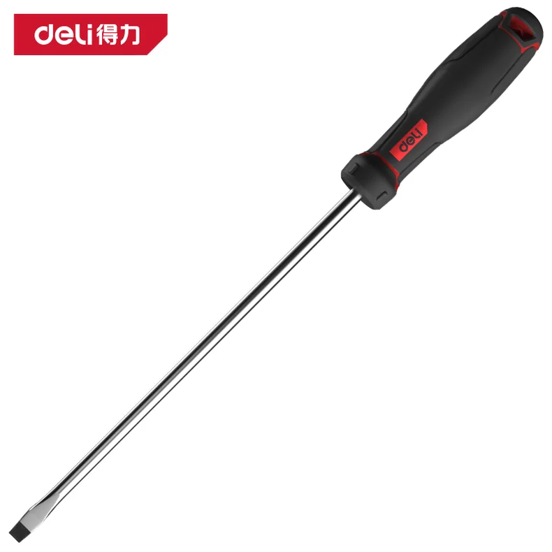 得力/deli 工业级一字螺丝批8x250mmS2(红)(把) DL3452