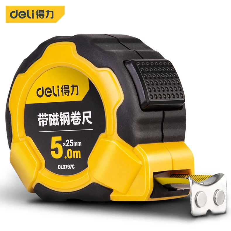得力/deli 钢卷尺5mx25mm带磁自锁(黄)(把)(退市) DL3797C
