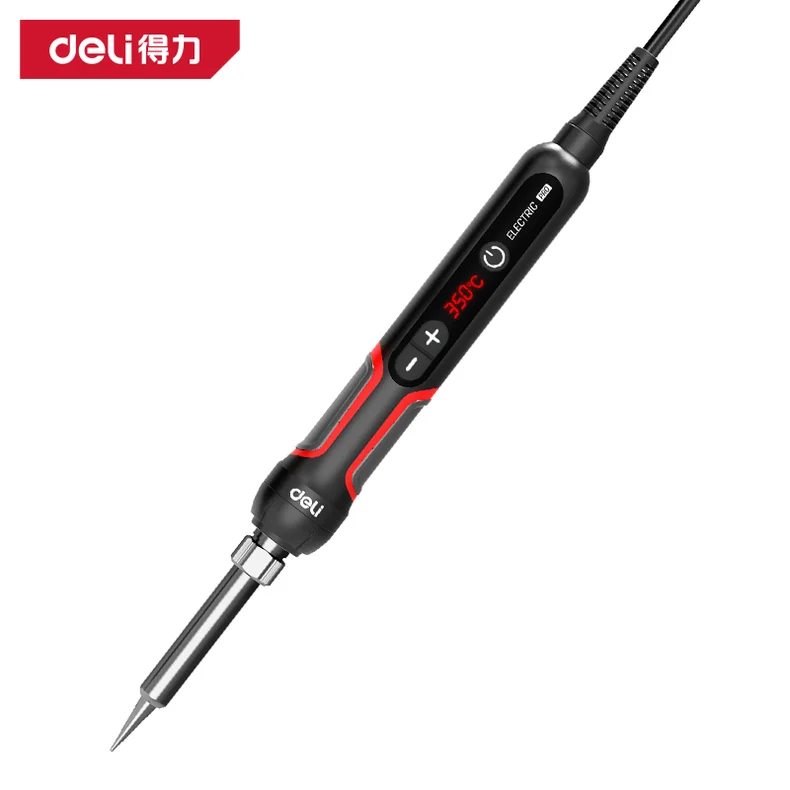 得力/deli 内热式数显调温电烙铁60W尖头(红)(把) DL394460
