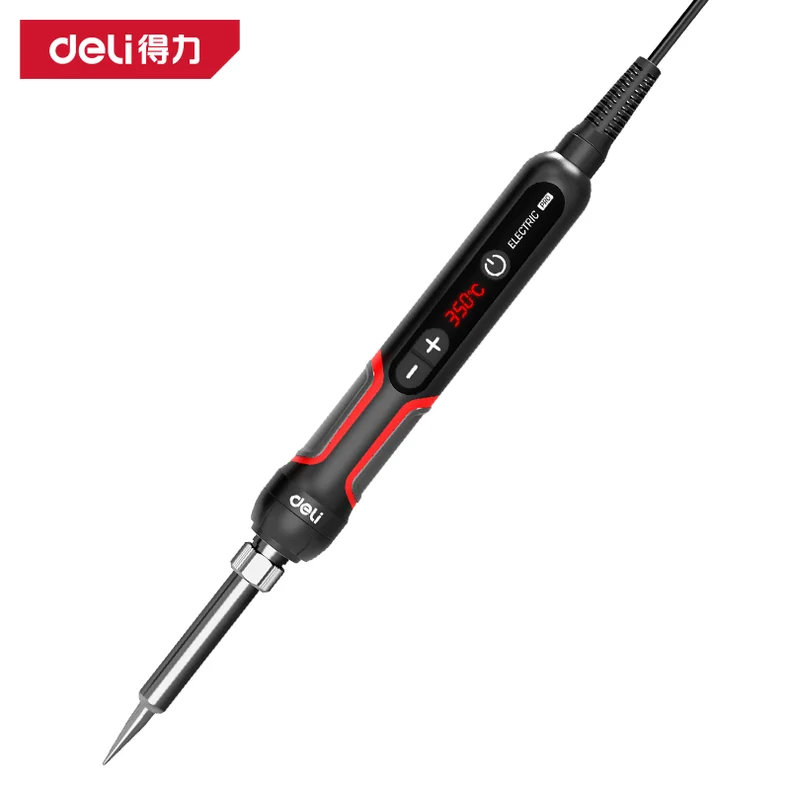 得力/deli 内热式数显调温电烙铁90W尖头(红)(把) DL394490