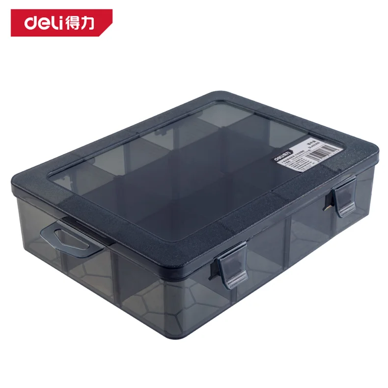 得力/deli 零件盒22.5x17.5x6cm12大格(黑)(只) DL432305