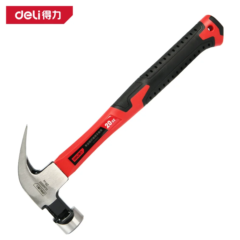 得力/deli 专业级纤维柄羊角锤20oz(红)(把) DL441120Z