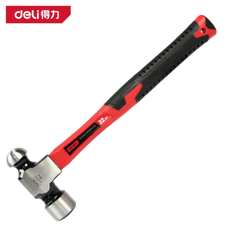 得力/deli 专业级木柄圆头锤24oz(红)(把) DL443124Z