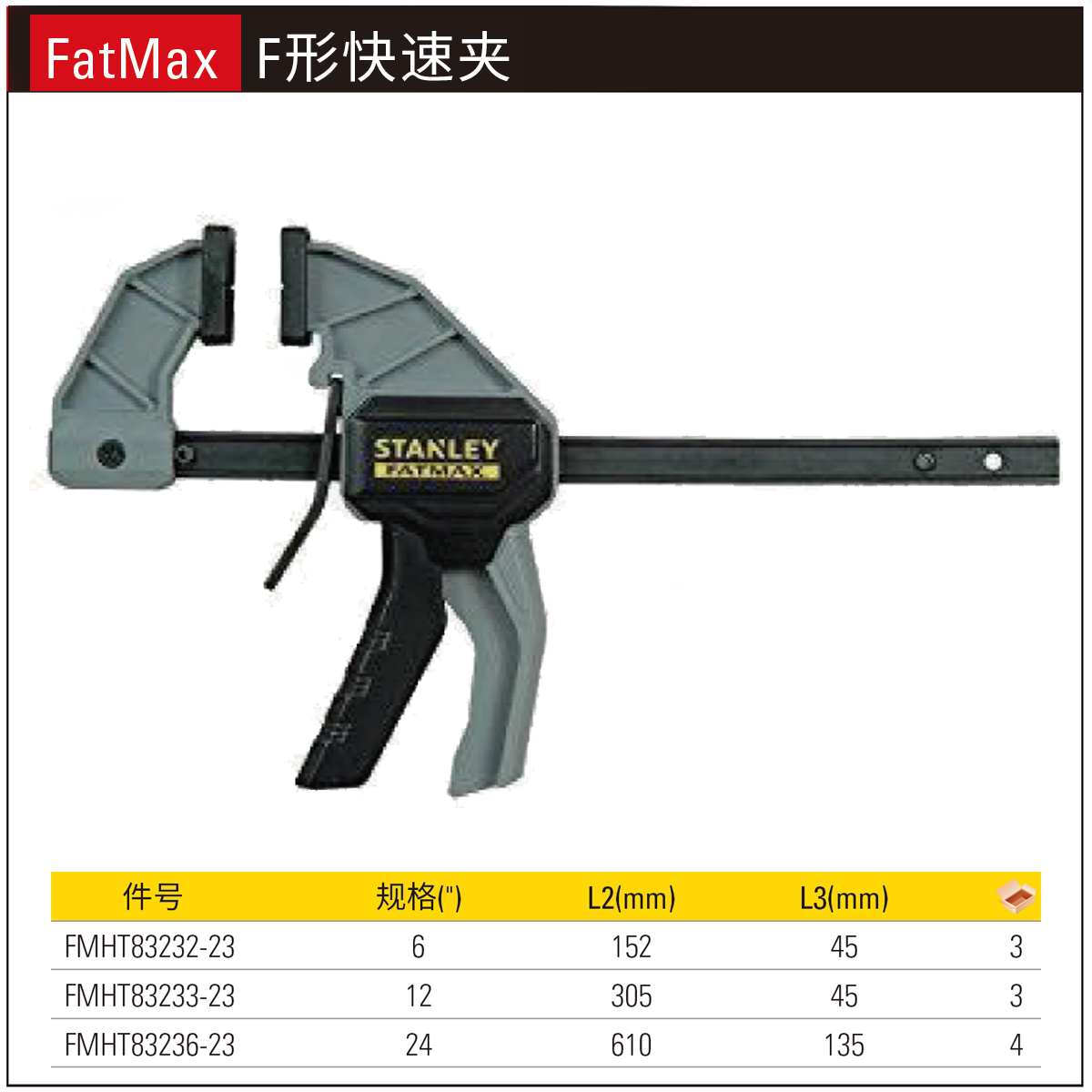 STANLEY/史丹利 FatMax F形快速夹24"/610mm FMHT83236-23