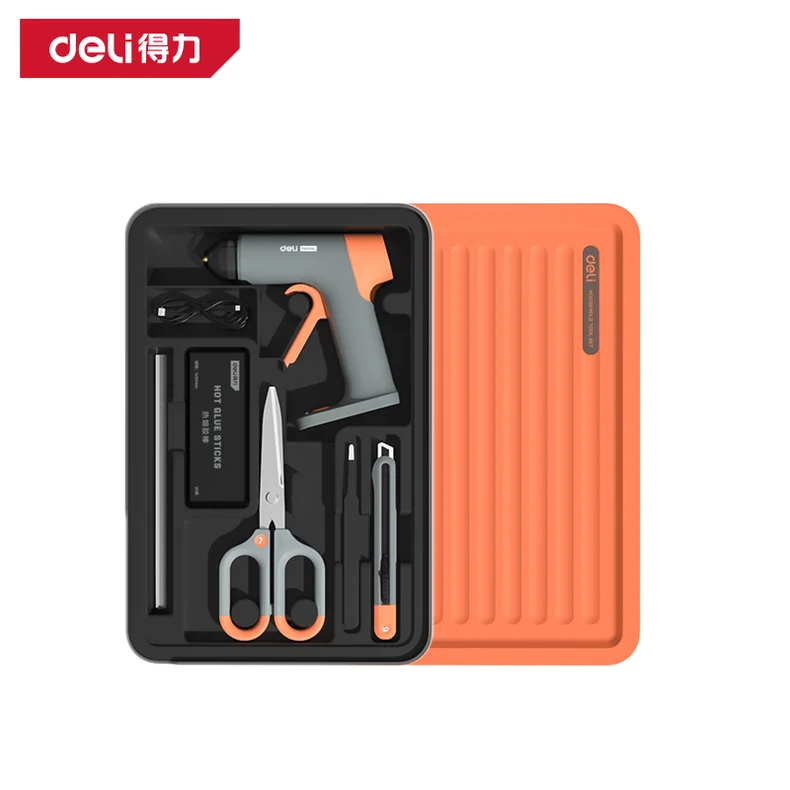 得力/deli 层叠式工具组套-6件DIY工具套装(橙)(套) H1001-C