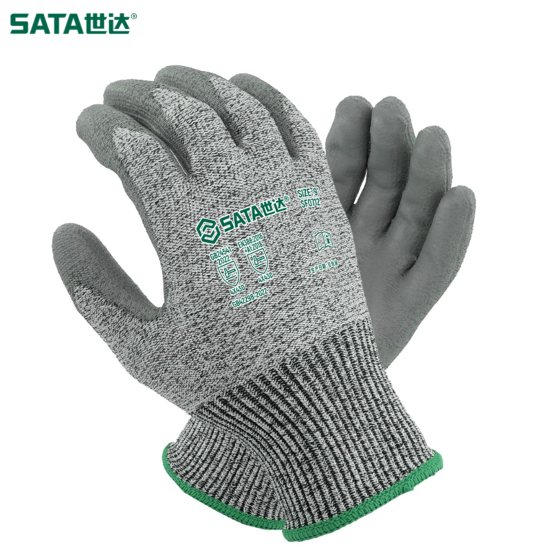 世达/sata (PPE渠道)PU掌浸中型抗切割手套9" SF0712