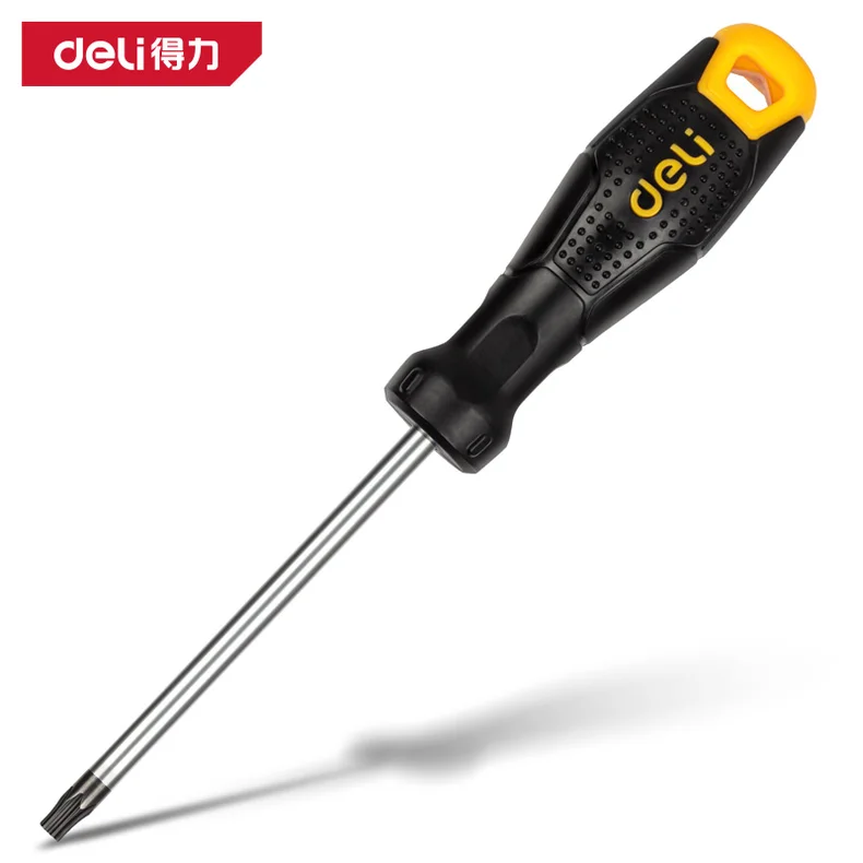 得力/deli 中孔花型螺丝批T27x100mm(黄)(把) DL6210027T