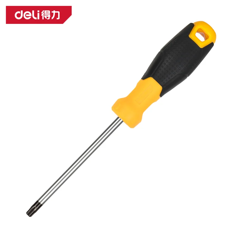 得力/deli 中孔花型螺丝批T30x100mm(黄)(把) DL6210030T