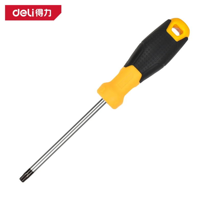 得力/deli 中孔花型螺丝批T40x100mm(黄)(把) DL6210040T