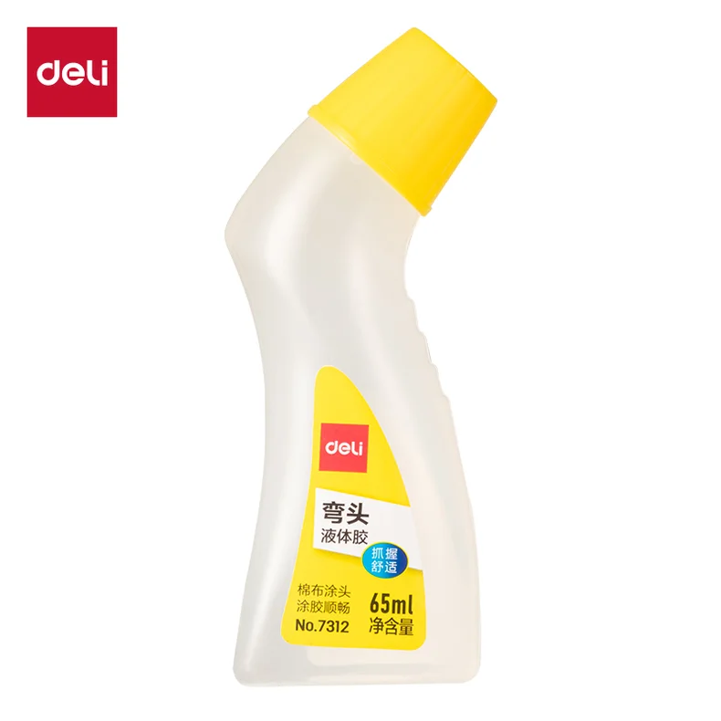 得力文具 得力7312弯头液体胶(黄)(65ml/瓶) WJ-7312
