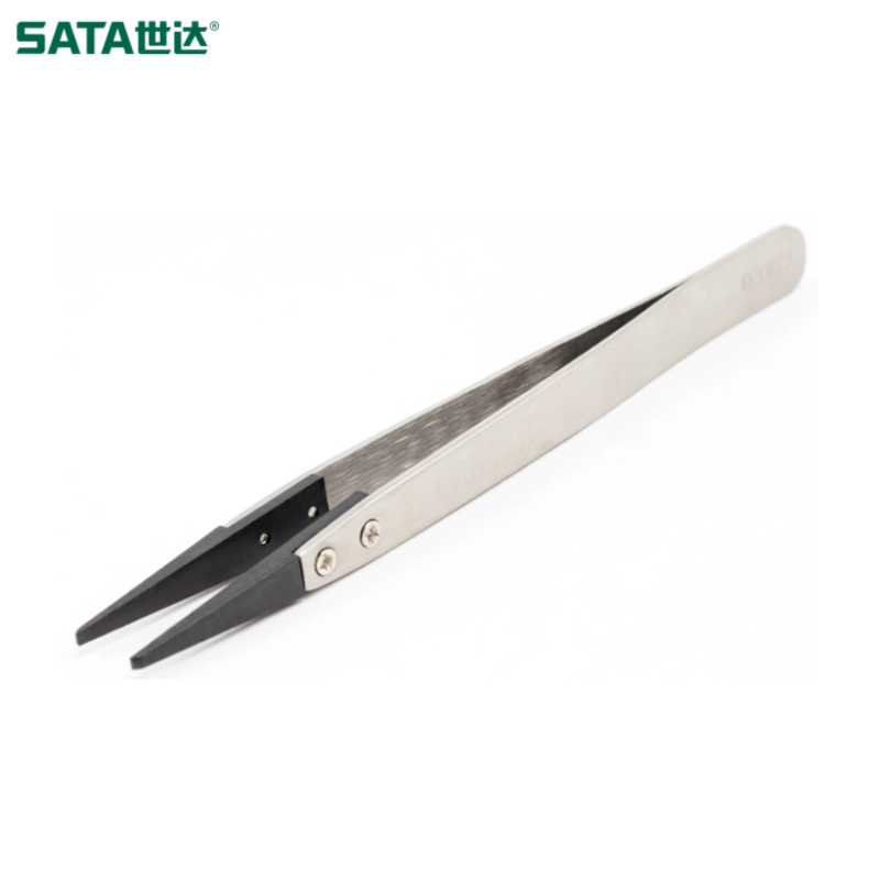 SATA/世达 防静电宽头镊子130MM 03162