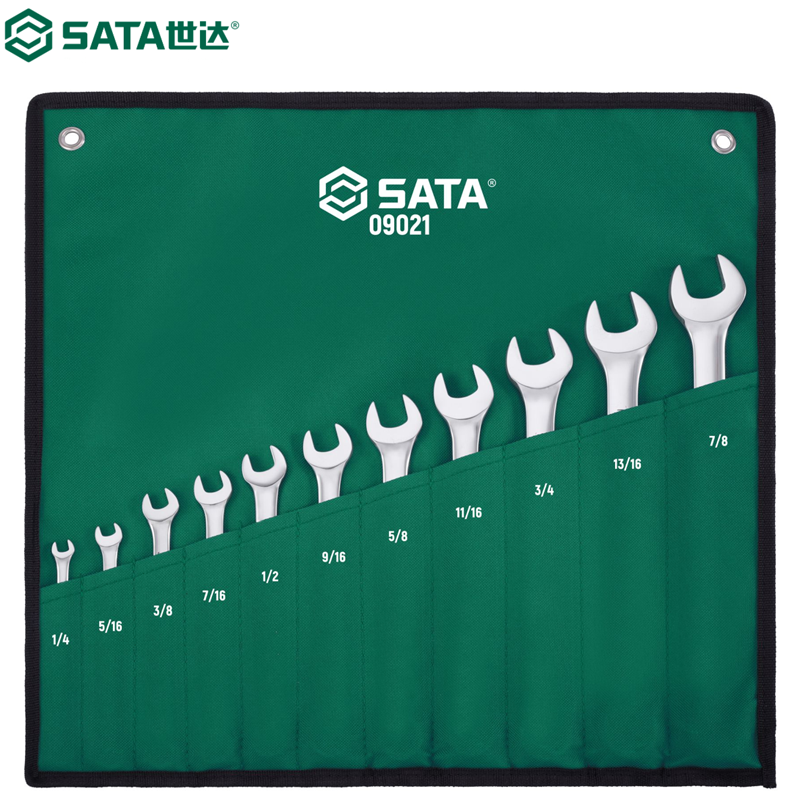 SATA/世达 11件英制全抛光两用扳手组套 09021