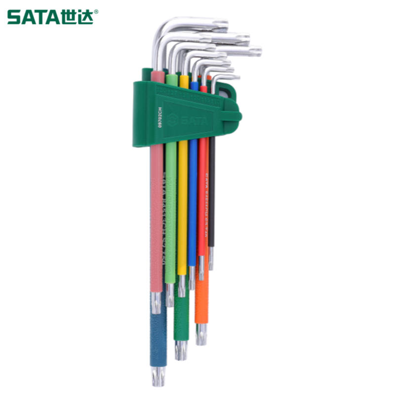 SATA/世达 彩虹系列9件特长中孔花形扳手组套 09702CH