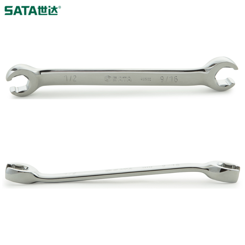 SATA/世达 英制全抛光油管扳手3/8"x7/16" 48301