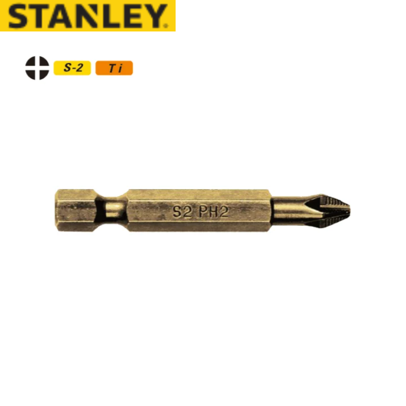 STANLEY/史丹利 6.3MM系列镀钛十字旋具头PH2x50mm(x10) 63-198T-23
