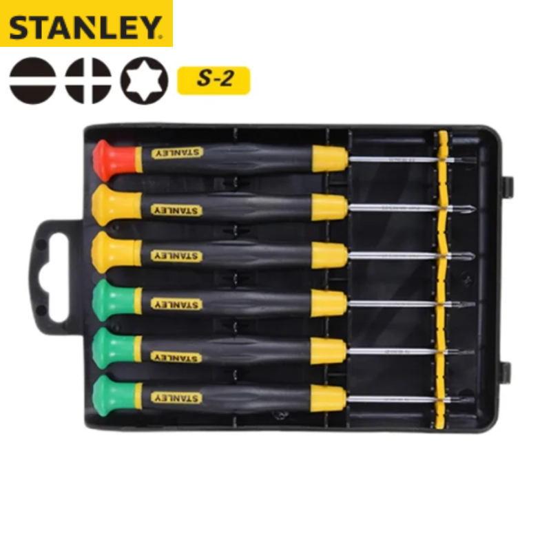 STANLEY/史丹利 6件套一字、十字、花形微型螺丝批组套 66-391-23