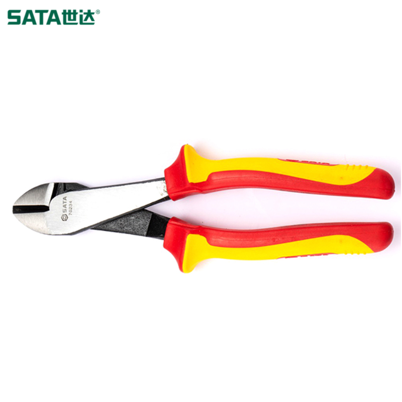 SATA/世达 绝缘耐压斜嘴钳8" 70234