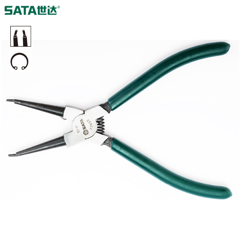 世达/sata 德式穴用直口卡簧钳7" 72032