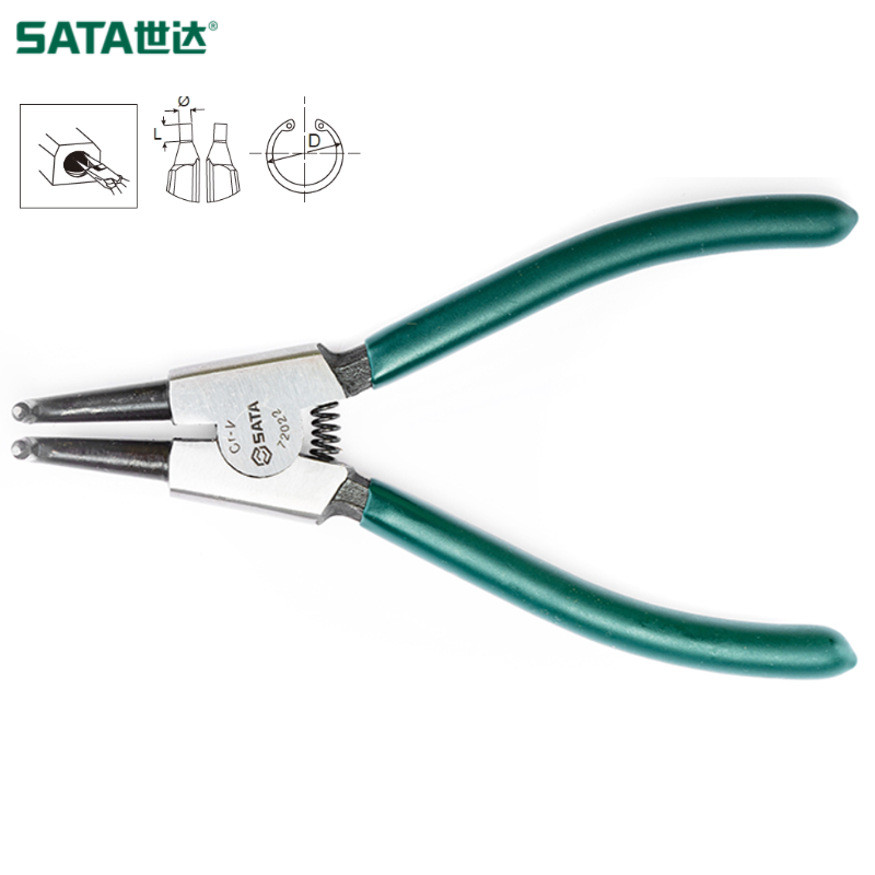 世达/sata 德式穴用直口卡簧钳9" 72033